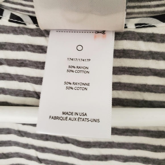 Dolan Left Coast Collection Striped Open Front cardigan Small Gray White - Picture 5 of 5